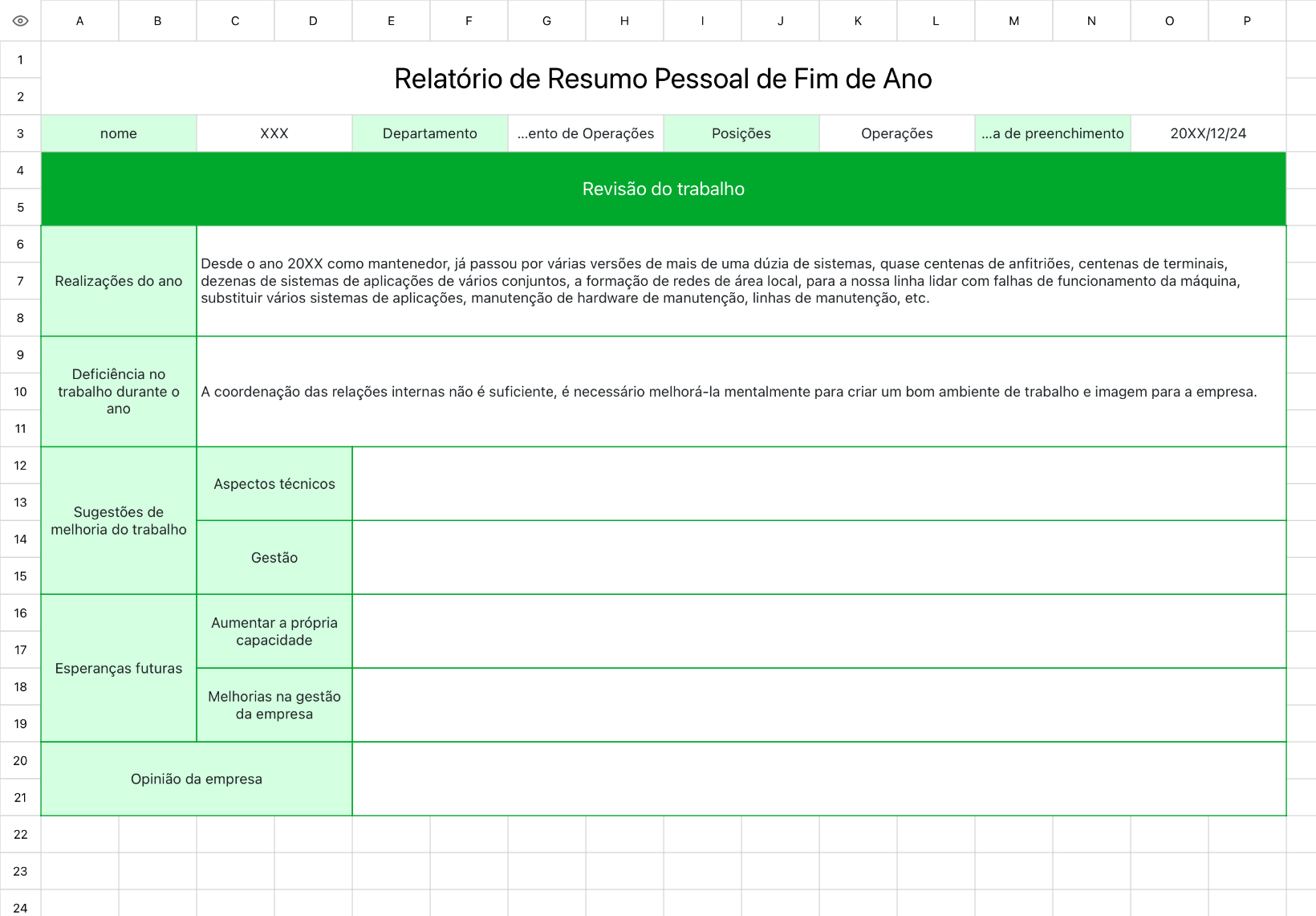 Relatório de Resumo Pessoal de Fim de Ano